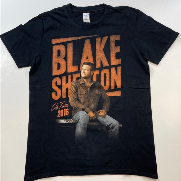 Blake Shelton On Tour 2016 Concert Tshirt Black Graphic Unisex Sz M - Picture 1 of 4
